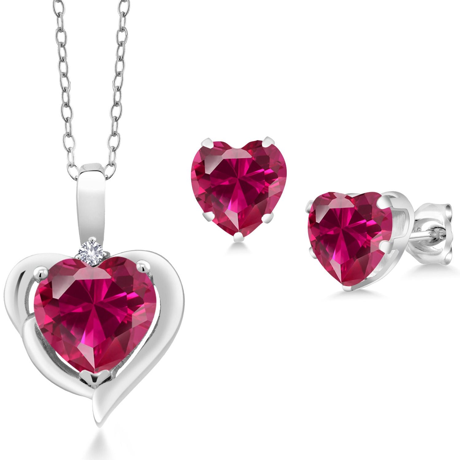 Pendant Earrings Set in 925 Sterling Silver