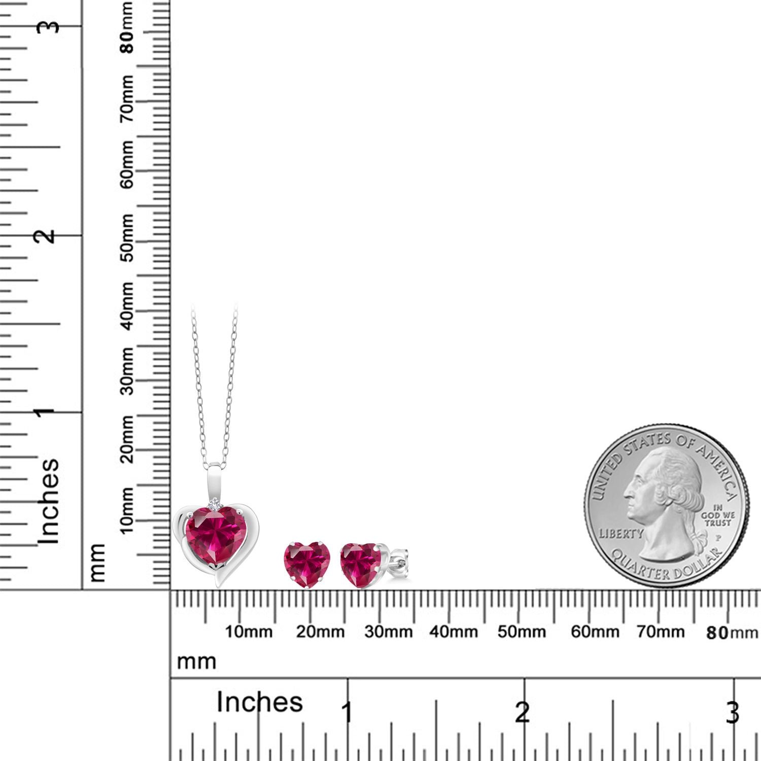 Pendant Earrings Set in 925 Sterling Silver
