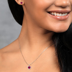 Pendant Earrings Set in 925 Sterling Silver