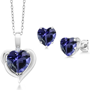Pendant Earrings Set in 925 Sterling Silver