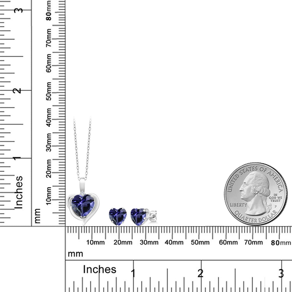 Pendant Earrings Set in 925 Sterling Silver