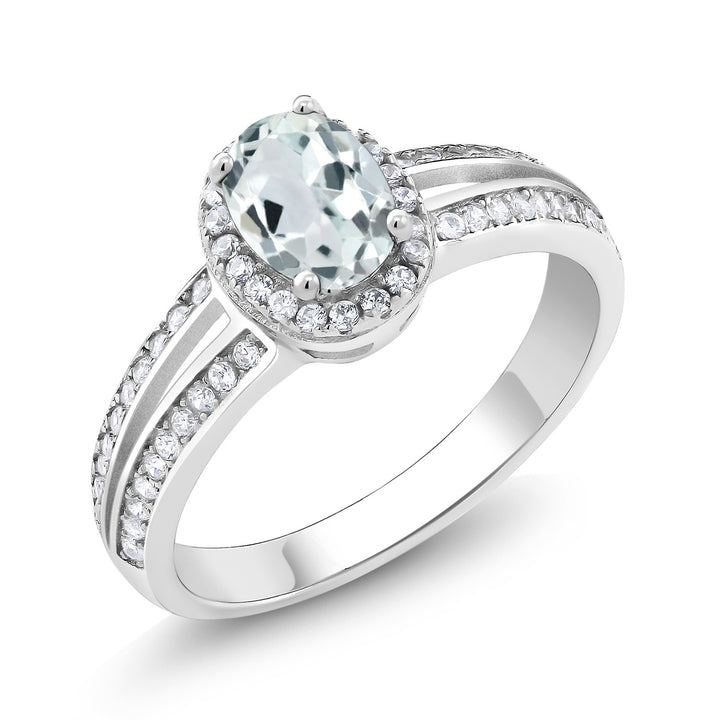 Aquamarine - March_8_Ring in 925 Sterling Silver
