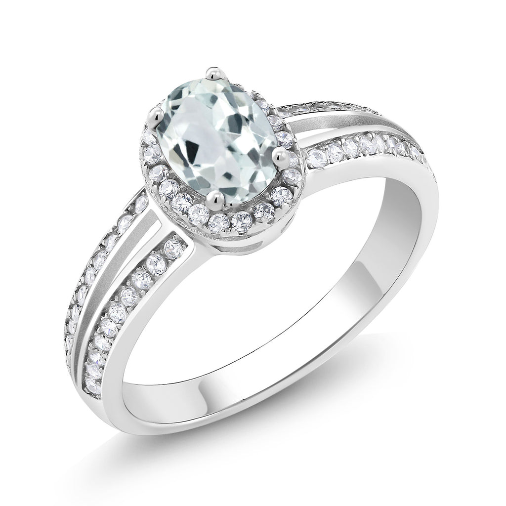 Aquamarine - March_9_Ring in 925 Sterling Silver