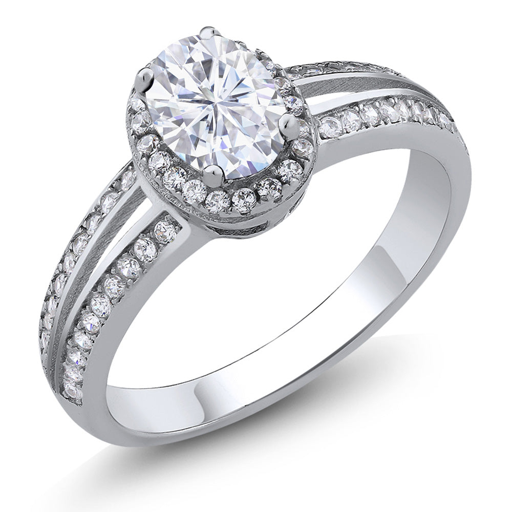 White Moissanite - April_5_Ring in 925 Sterling Silver