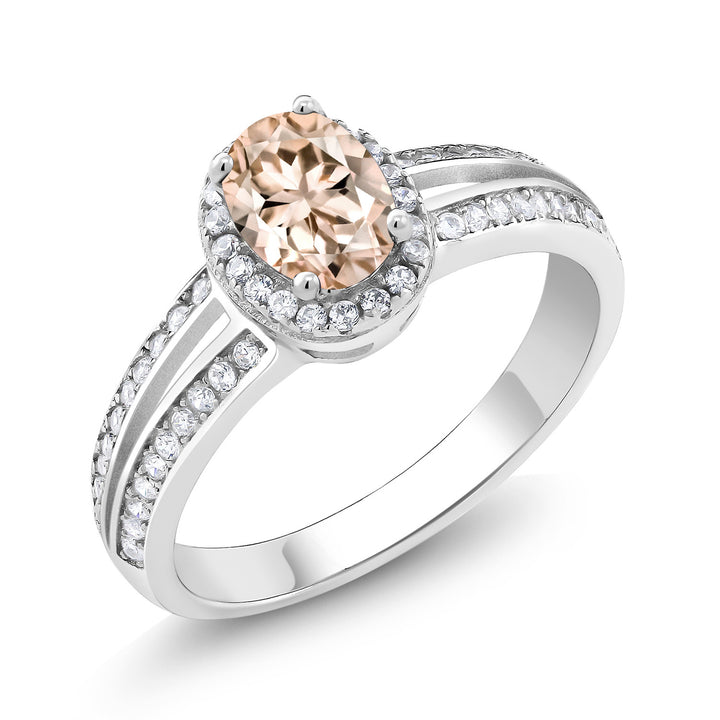 Morganite - October_6_Ring in 925 Sterling Silver