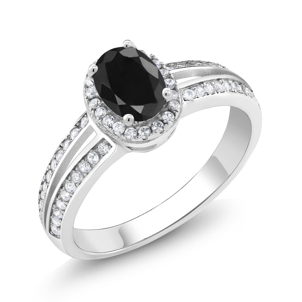 Black Sapphire - September_7_Ring in 925 Sterling Silver
