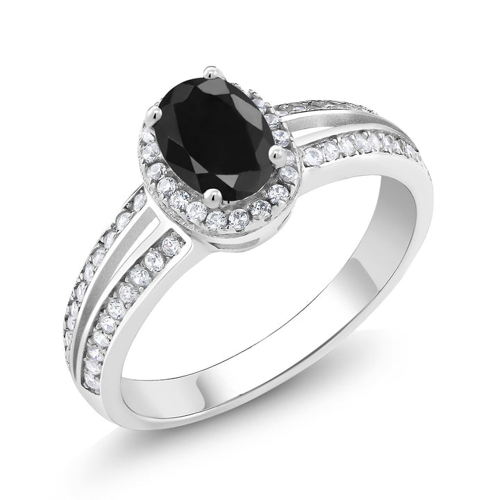 Black Sapphire - September_8_Ring in 925 Sterling Silver
