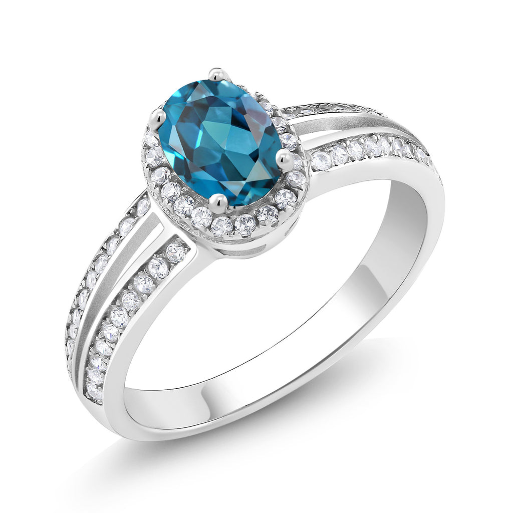 London Blue Topaz - November_5_Ring in 925 Sterling Silver