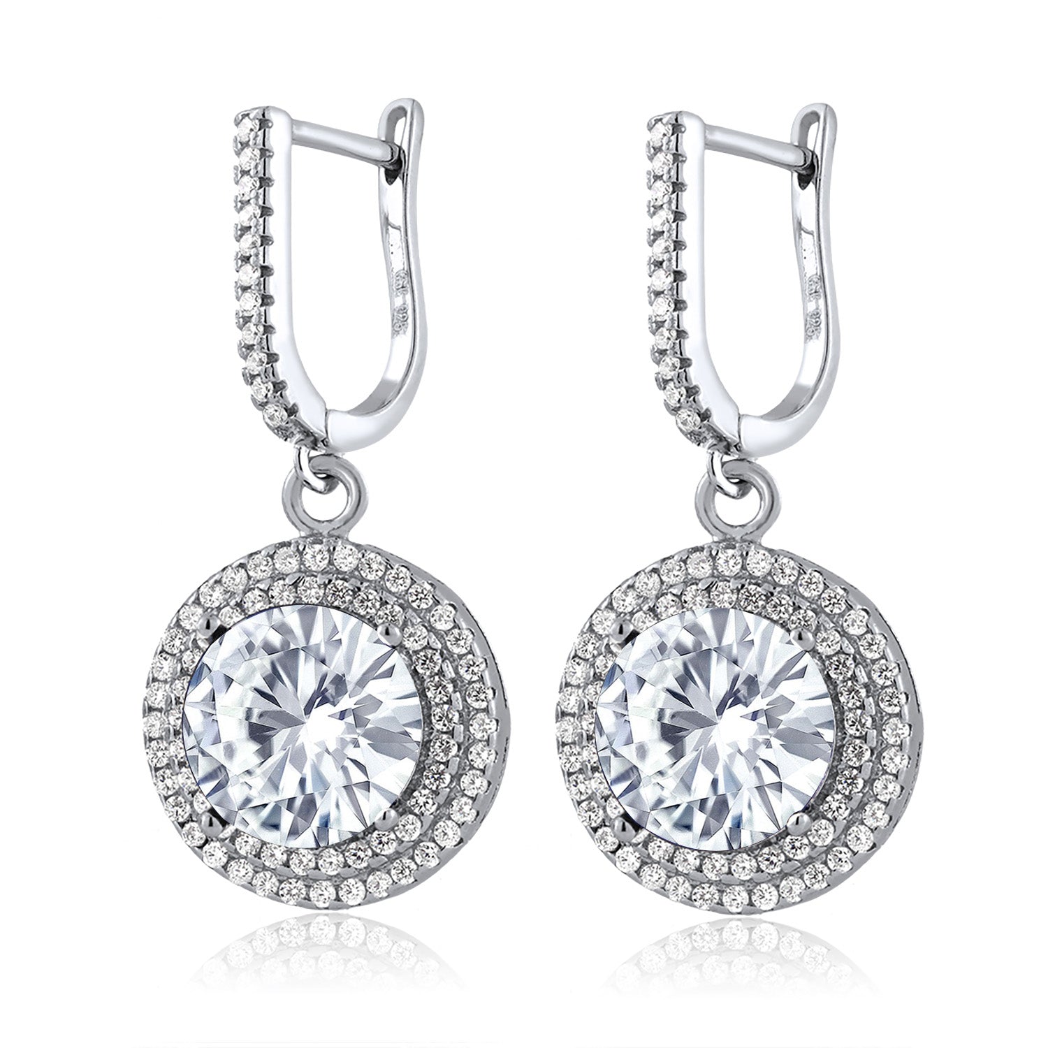Near Colorless (GH) and White_Earrings in 925 Sterling Silver
