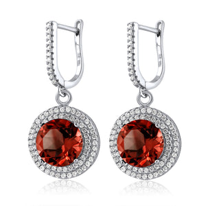 Garnet - January_Earrings in 925 Sterling Silver