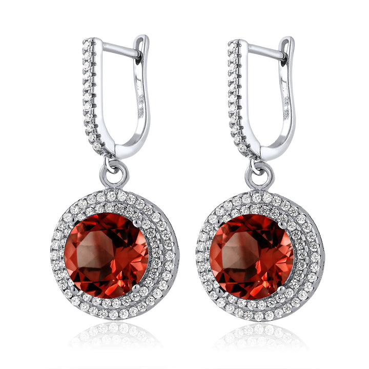 Garnet - January_Earrings in 925 Sterling Silver