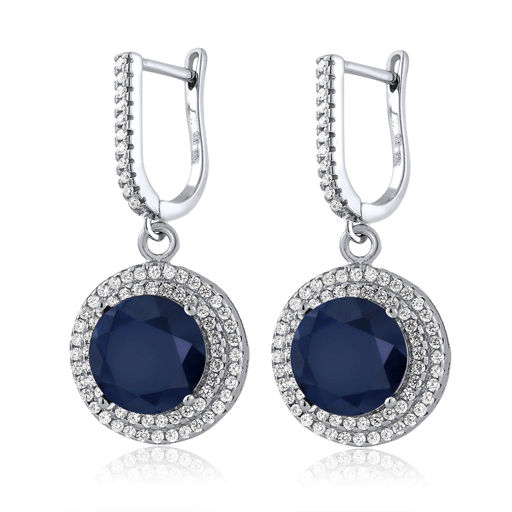 Blue Sapphire - September_Earrings in 925 Sterling Silver