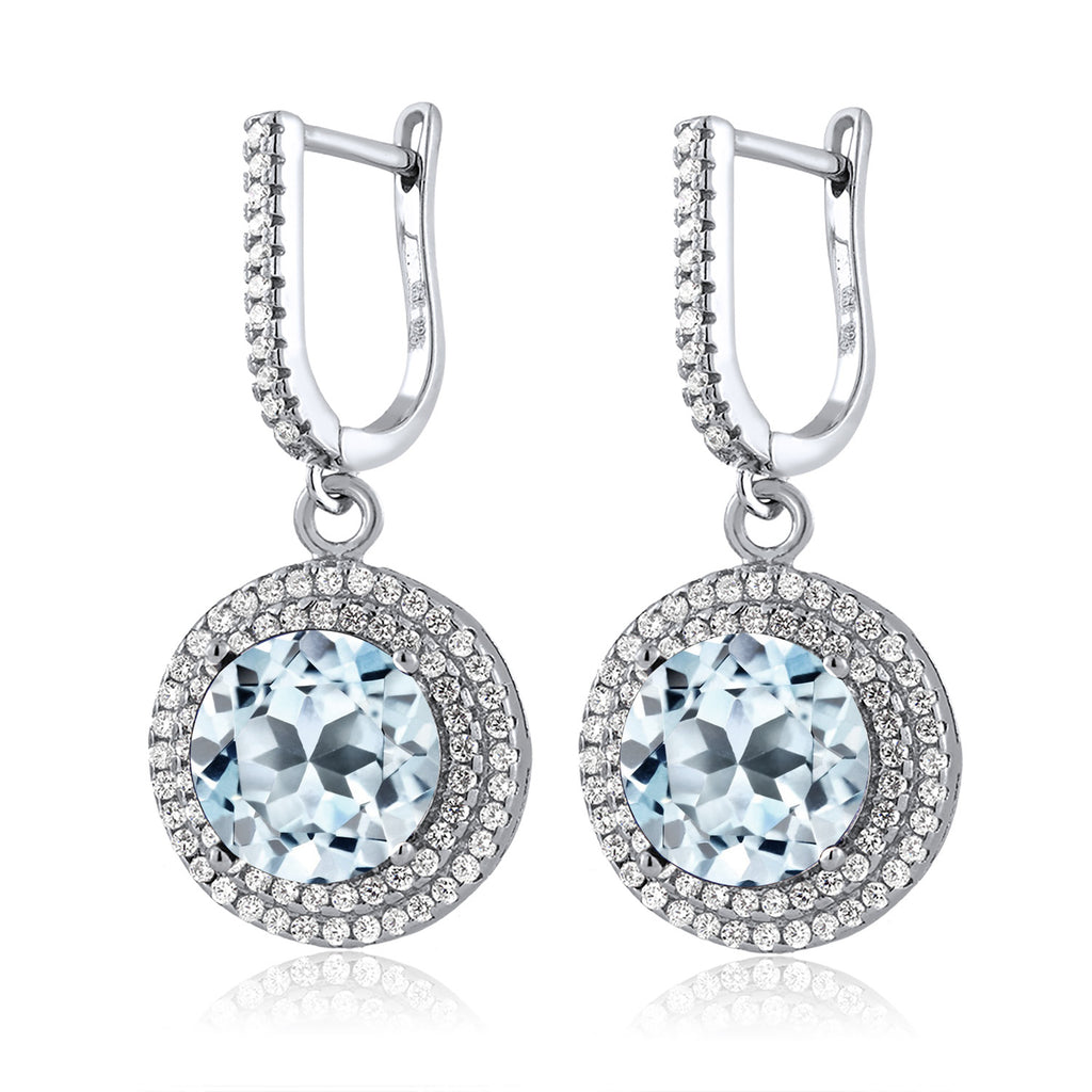Sky Blue Topaz - November_Earrings in 925 Sterling Silver
