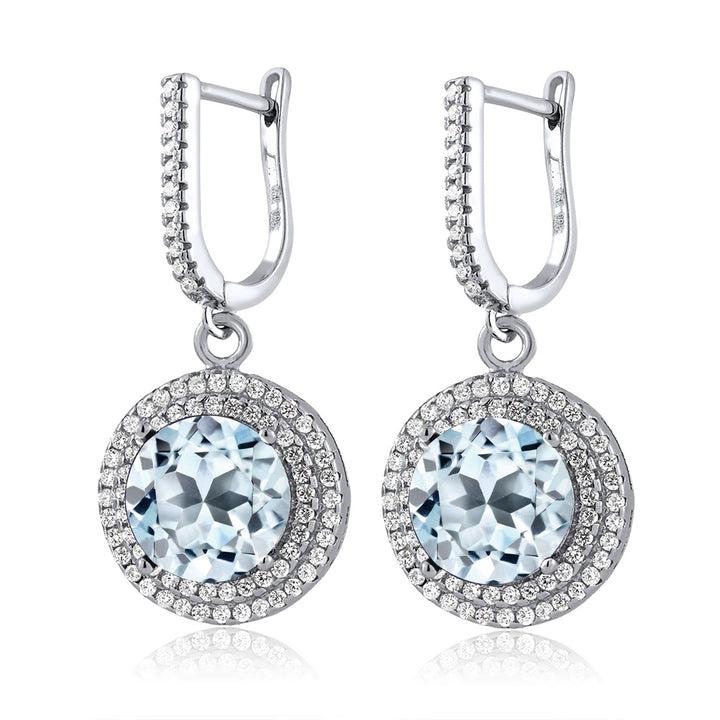 Sky Blue Topaz - November_Earrings in 925 Sterling Silver