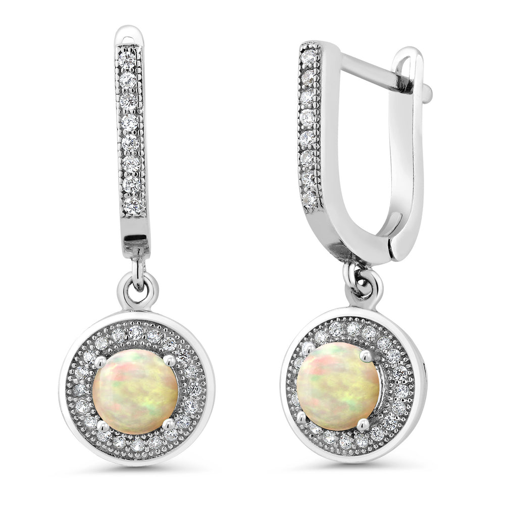 Ethiopian Opal-Cabochon - October_Earrings in 925 Sterling Silver