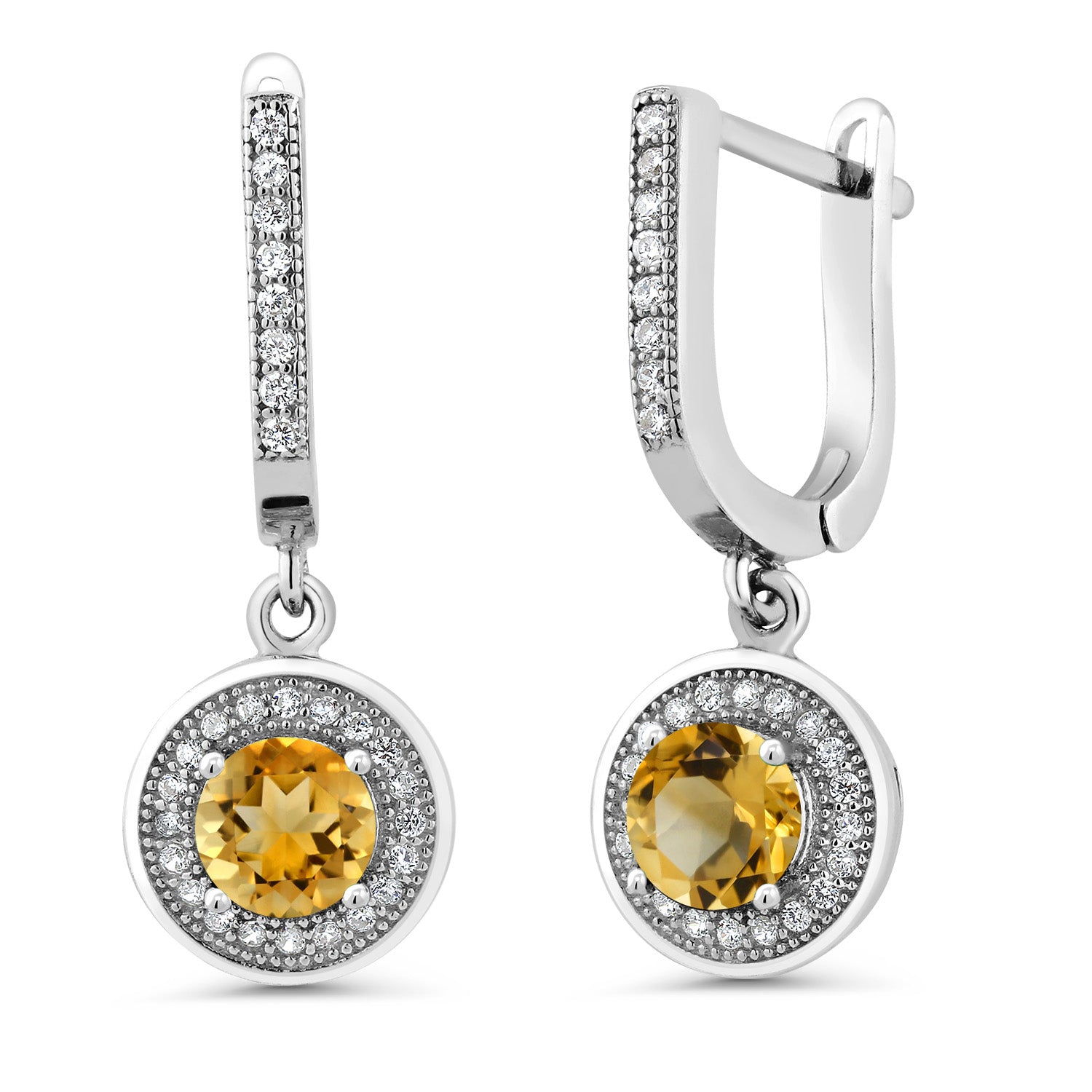 Citrine - November_Earrings in 925 Sterling Silver
