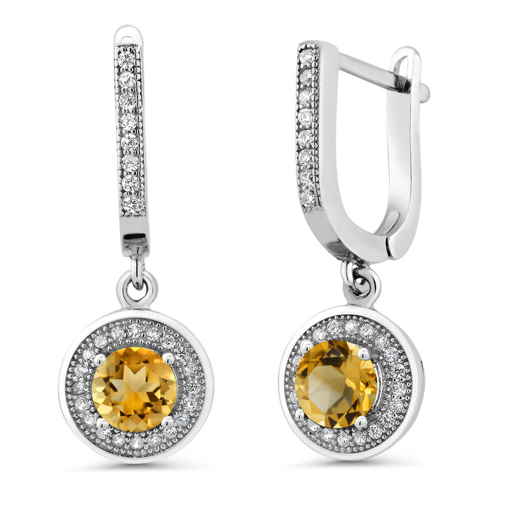 Citrine - November_Earrings in 925 Sterling Silver