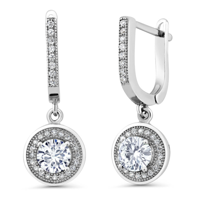 White Moissanite - April_Earrings in 925 Sterling Silver