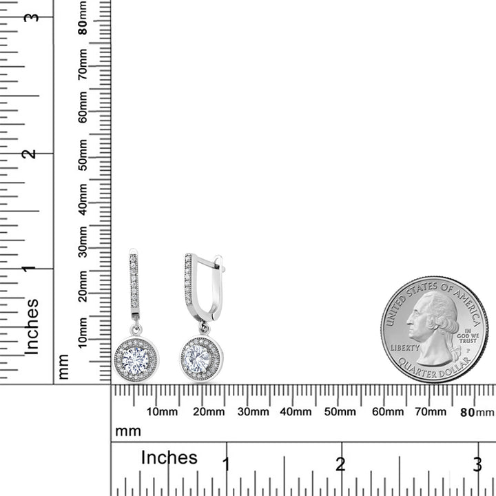 White Moissanite - April_Earrings in 925 Sterling Silver
