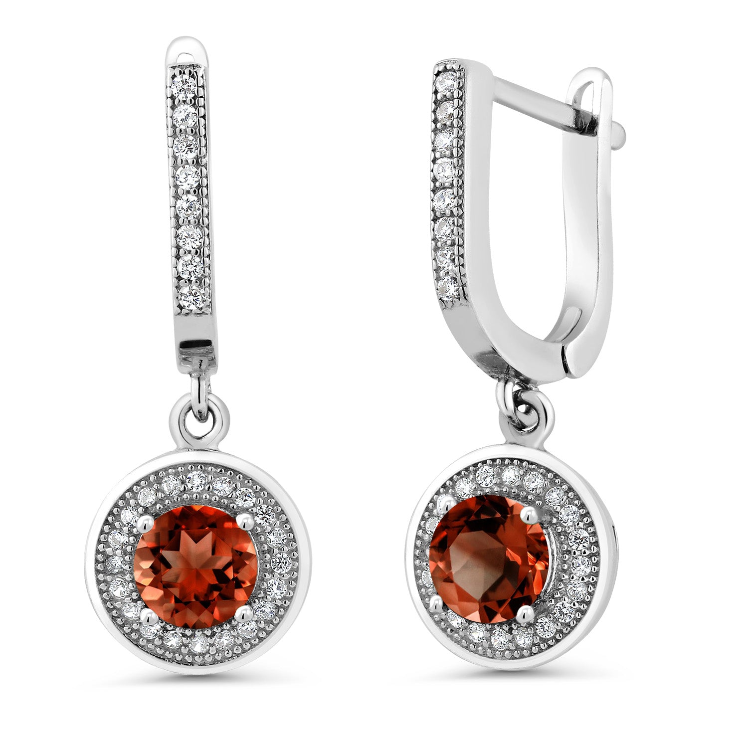 Garnet - January_Earrings in 925 Sterling Silver