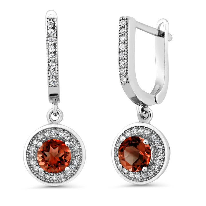Garnet - January_Earrings in 925 Sterling Silver