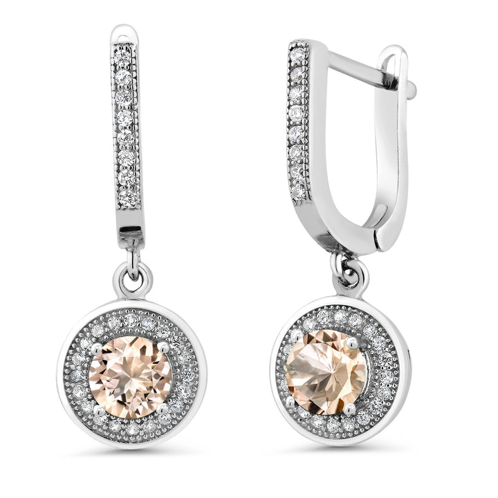Morganite - October_Earrings in 925 Sterling Silver