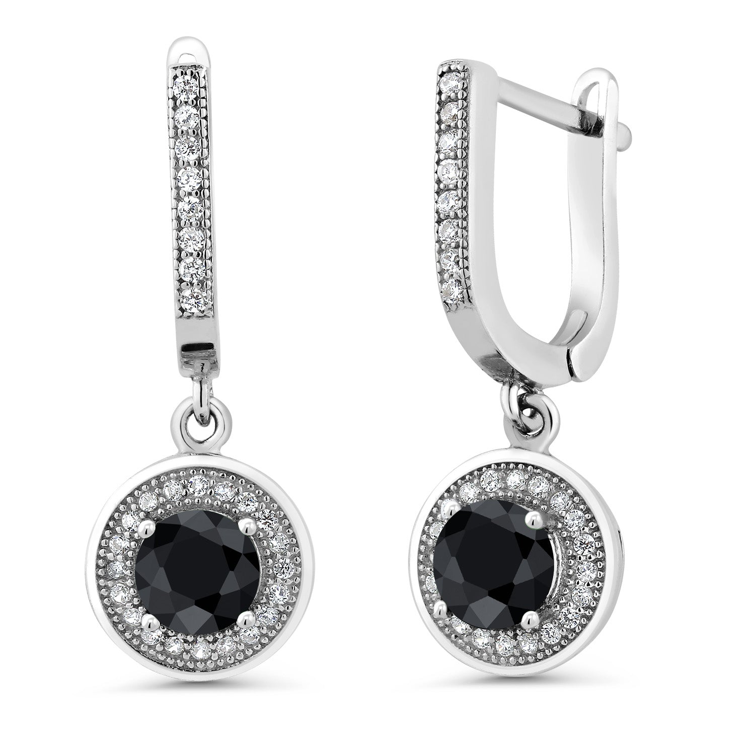 Black Sapphire - September_Earrings in 925 Sterling Silver