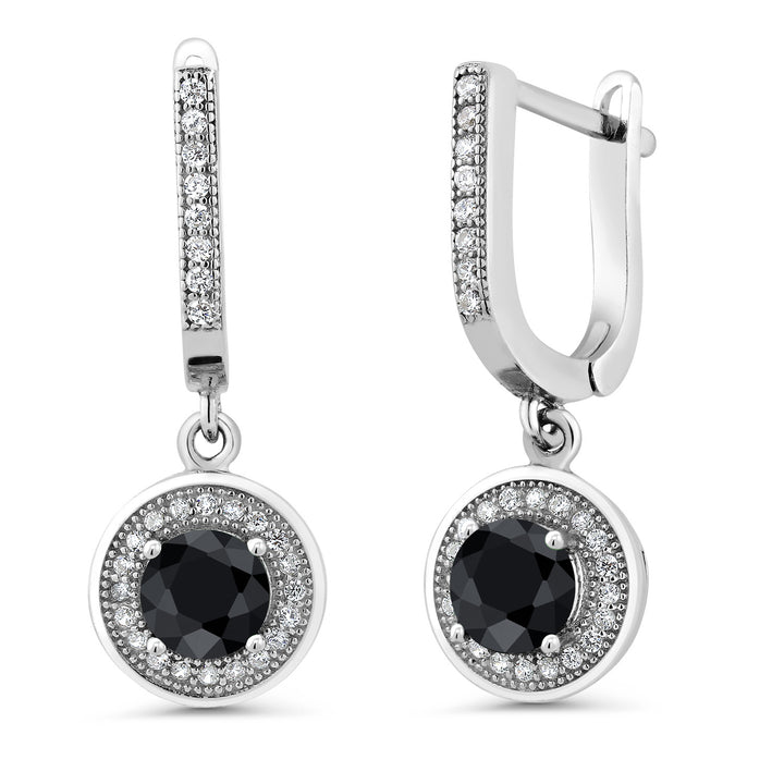 Black Sapphire - September_Earrings in 925 Sterling Silver