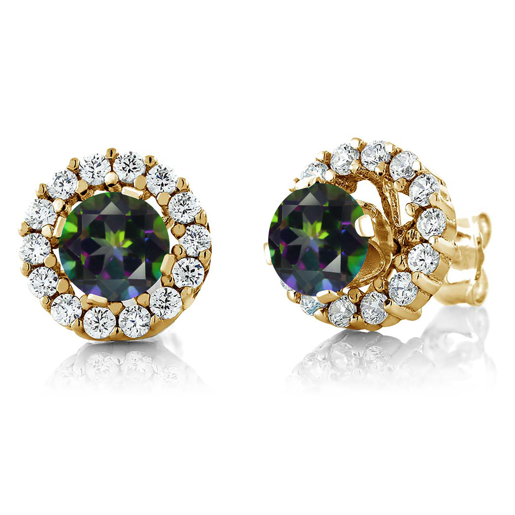 Green Mystic Topaz_Earrings in 925 Yellow Gold Plated Silver