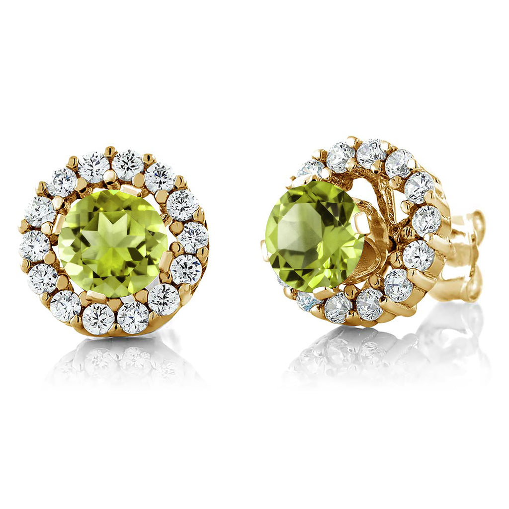 Peridot - August_Earrings in 925 Yellow Gold Plated Silver