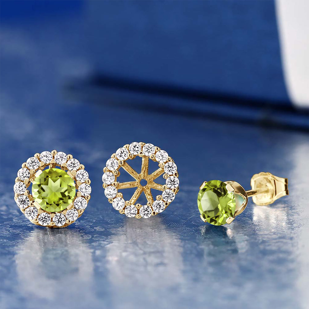 Peridot - August_Earrings in 925 Yellow Gold Plated Silver