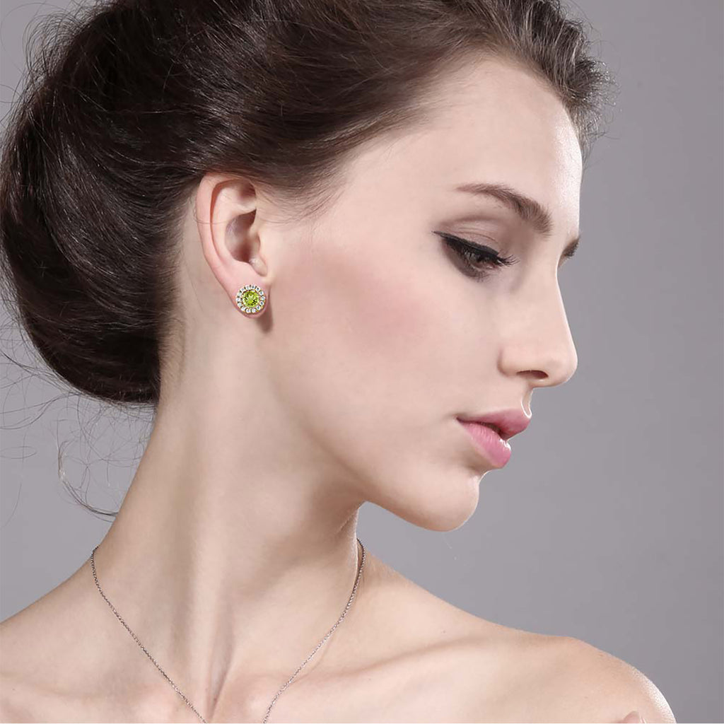 Peridot - August_Earrings in 925 Yellow Gold Plated Silver