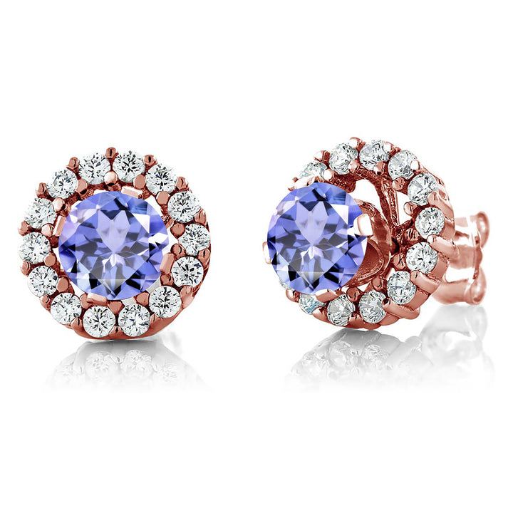 Tanzanite - December_Earrings in 925 Rose Gold Plated Silver