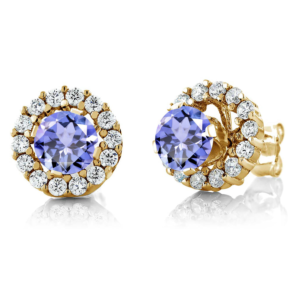 Tanzanite - December_Earrings in 925 Yellow Gold Plated Silver