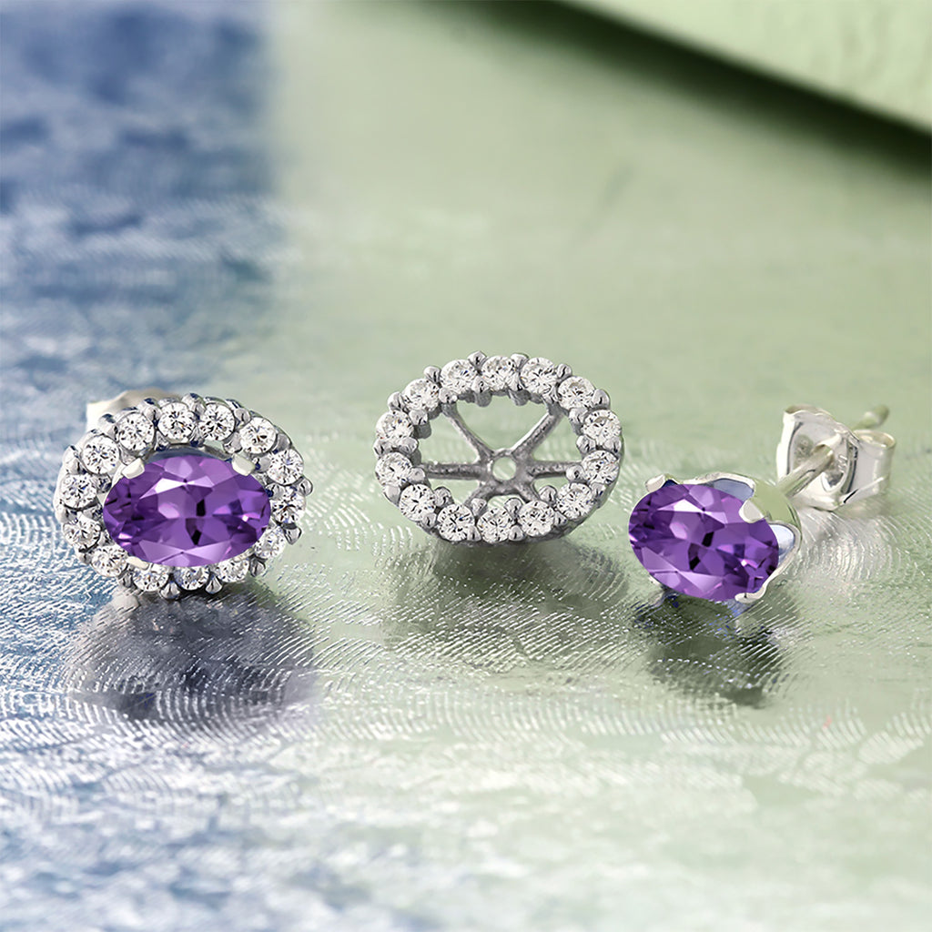 Amethyst - February_Earrings in 925 Sterling Silver