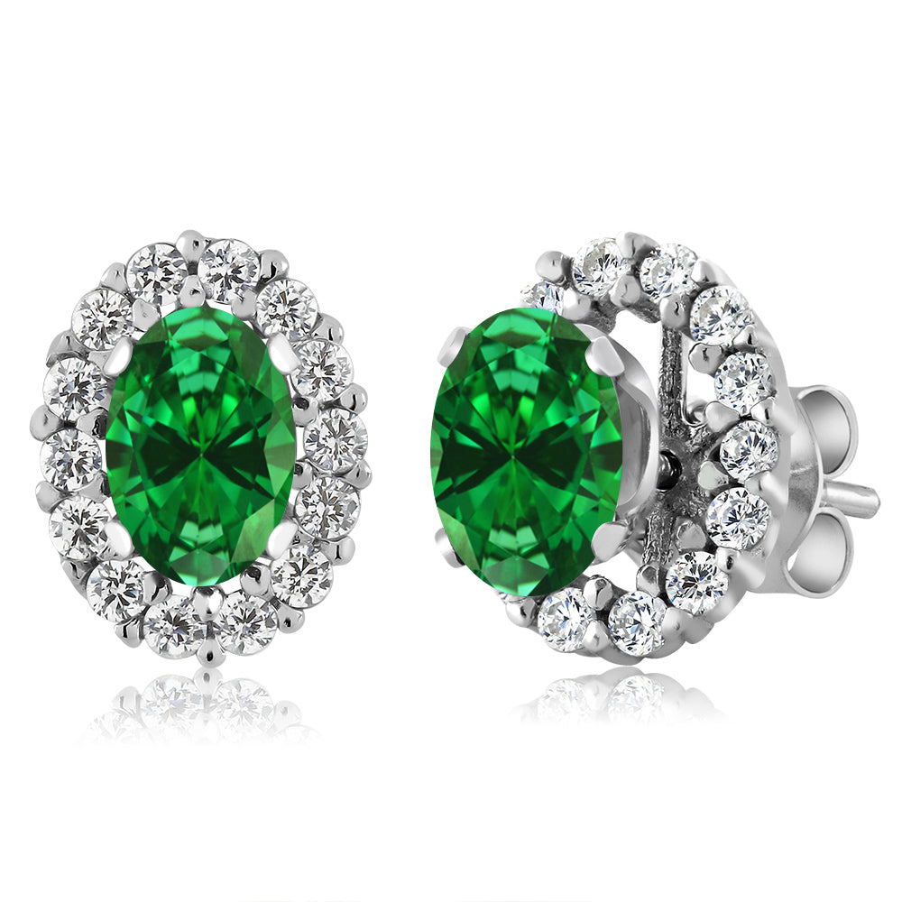Created Emerald - May_Earrings in 925 Sterling Silver