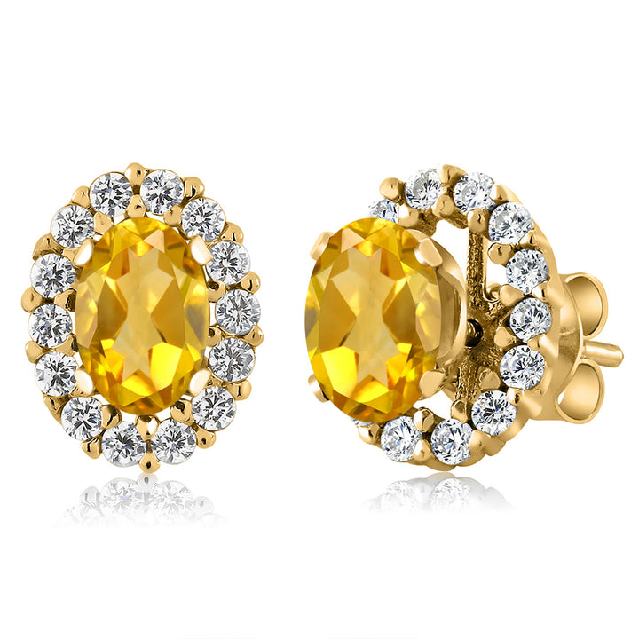 Citrine - November_Earrings in 925 Yellow Gold Plated Silver