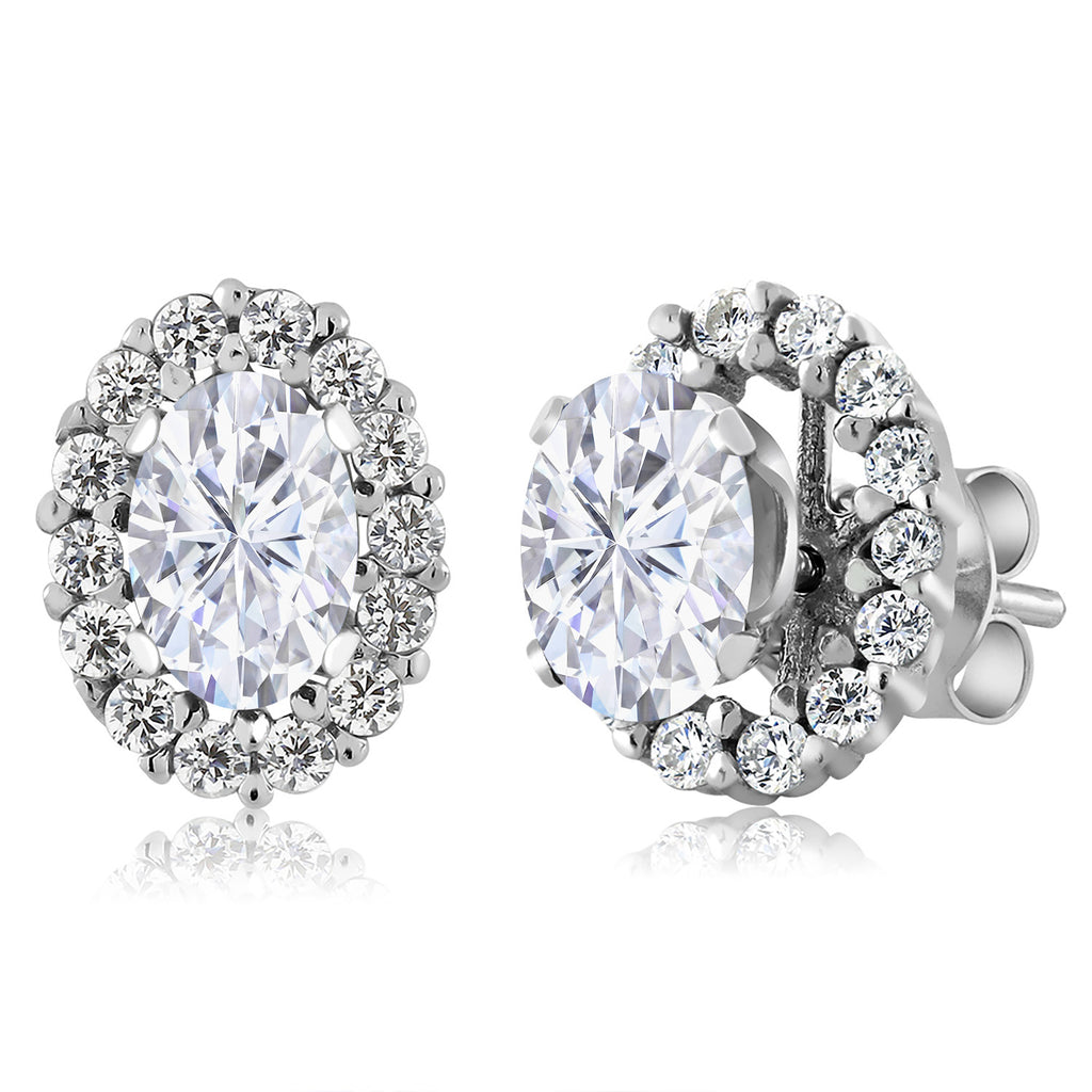 White Moissanite - April_Earrings in 925 Sterling Silver