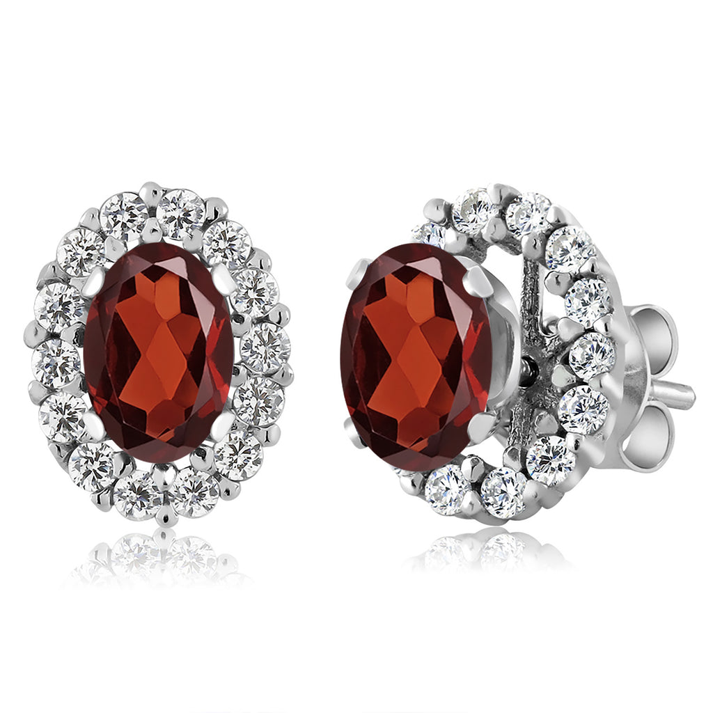 Garnet - January_Earrings in 925 Sterling Silver