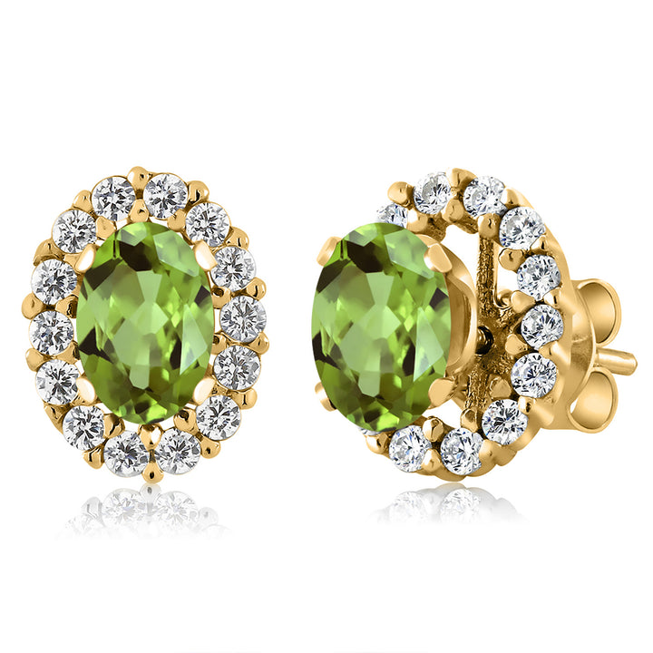 Peridot - August_Earrings in 925 Yellow Gold Plated Silver