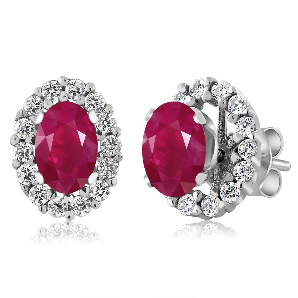 Ruby - July_Earrings in 925 Sterling Silver