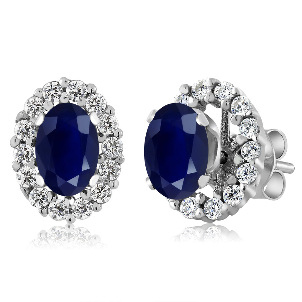 Blue Sapphire - September_Earrings in 925 Sterling Silver