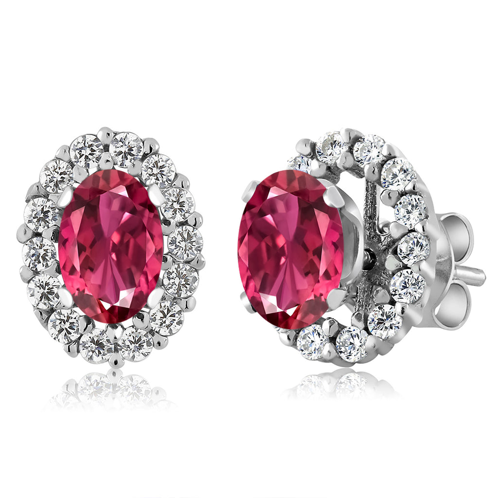 Pink Tourmaline - October_Earrings in 925 Sterling Silver