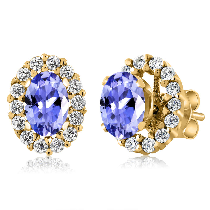 Tanzanite - December_Earrings in 925 Yellow Gold Plated Silver