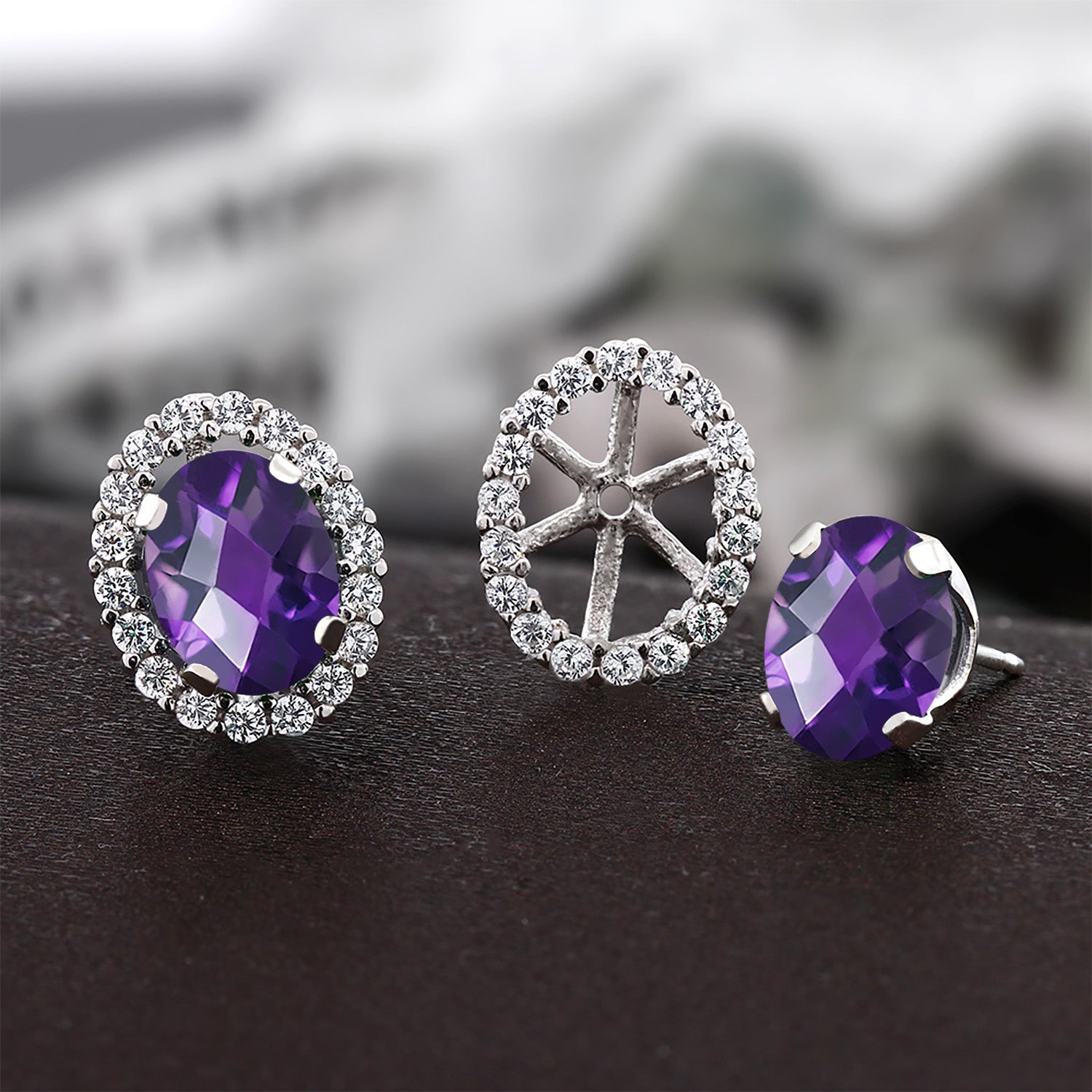 Amethyst - February_Earrings in 925 Sterling Silver