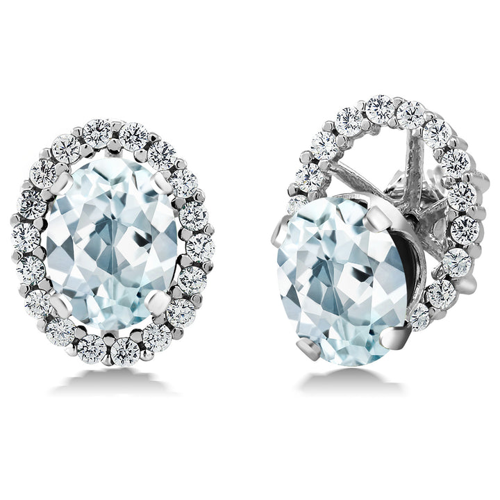 Aquamarine - March_Earrings in 925 Sterling Silver