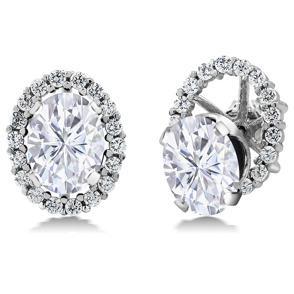 White Moissanite - April_Earrings in 925 Sterling Silver