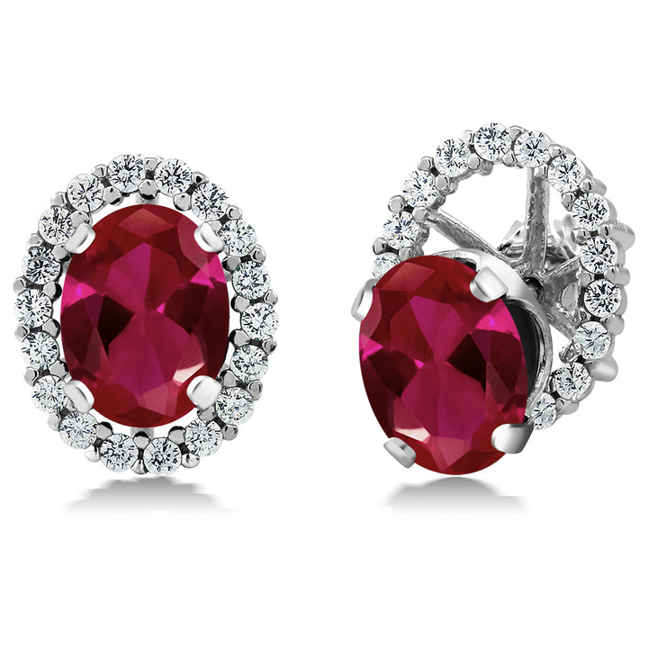 Created Ruby - July_Earrings in 925 Sterling Silver
