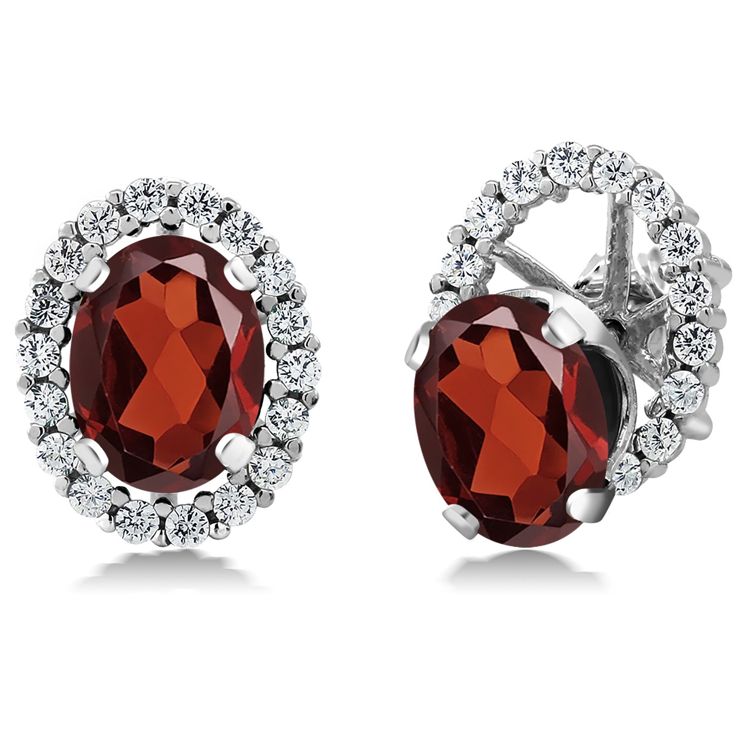 Garnet - January_Earrings in 925 Sterling Silver