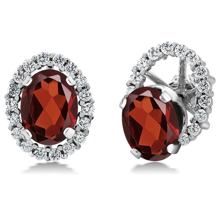 Garnet - January_Earrings in 925 Sterling Silver